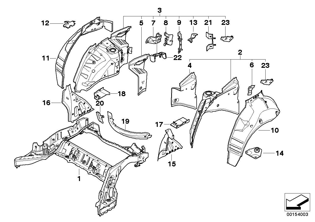 Genuine BMW 41117129501 E61 Support, Wheelhouse Left (Inc. 525i, 525xd & 530i) | ML Performance UK UK Car Parts