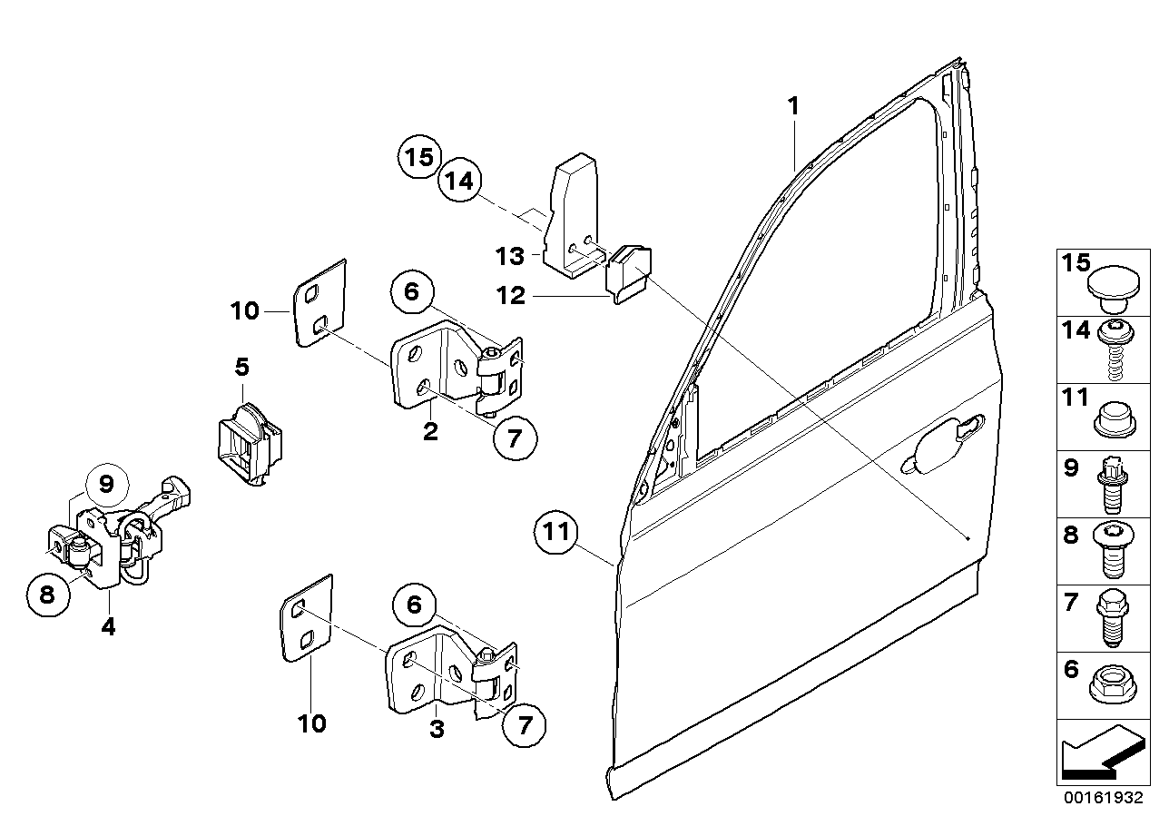 Genuine BMW 41003422370 E83 Door Hinge, Top Right (Inc. X3) | ML Performance UK UK Car Parts