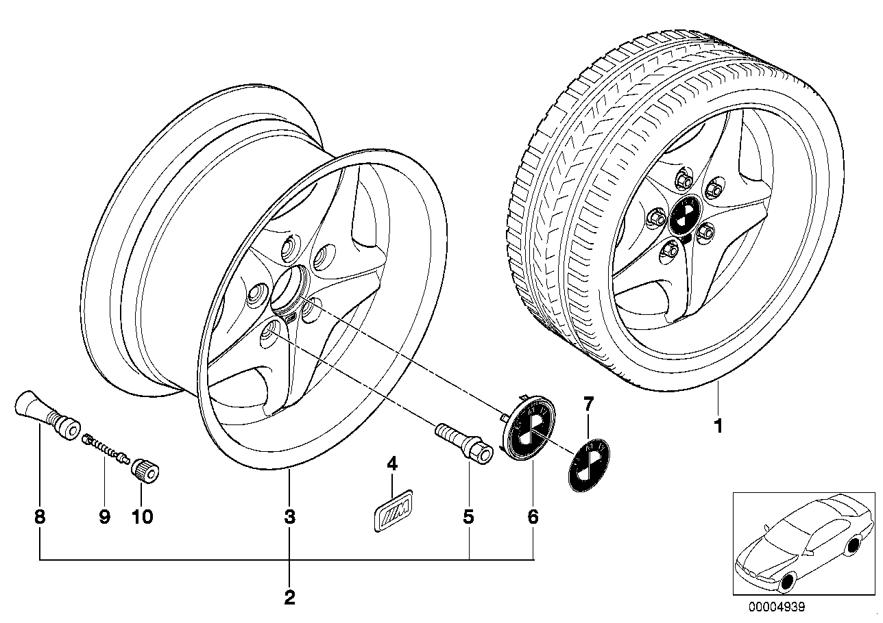 Genuine BMW 36112282050 E36 Light Alloy Rim Chromshadow 71/2JX17 ET:41 (Inc. Z3 M) | ML Performance UK UK Car Parts