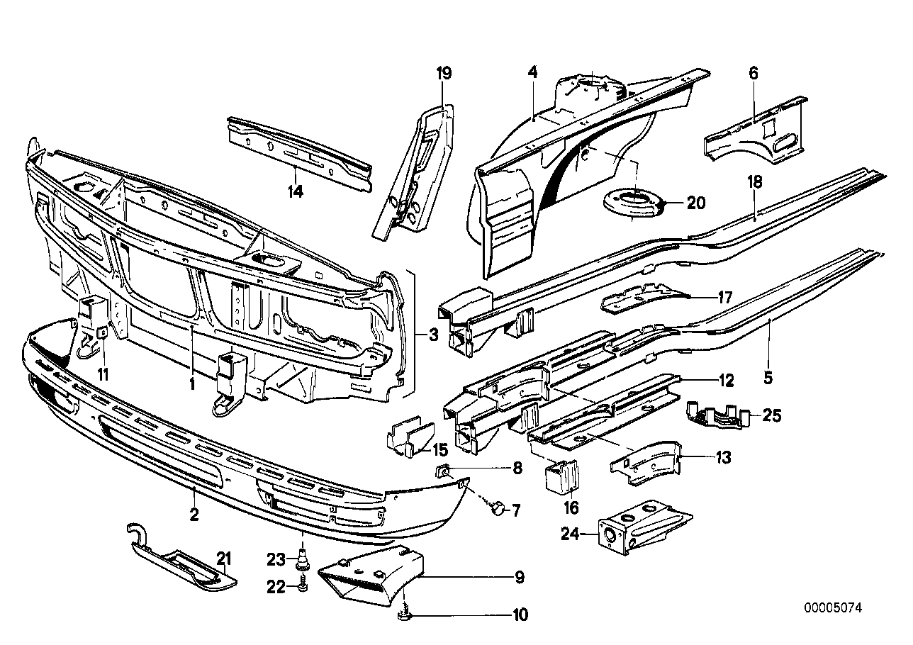 Genuine BMW 41111900696 E28 Wheel Housing Strut, Front Right (Inc. 524td, 525e & 524d) | ML Performance UK UK Car Parts