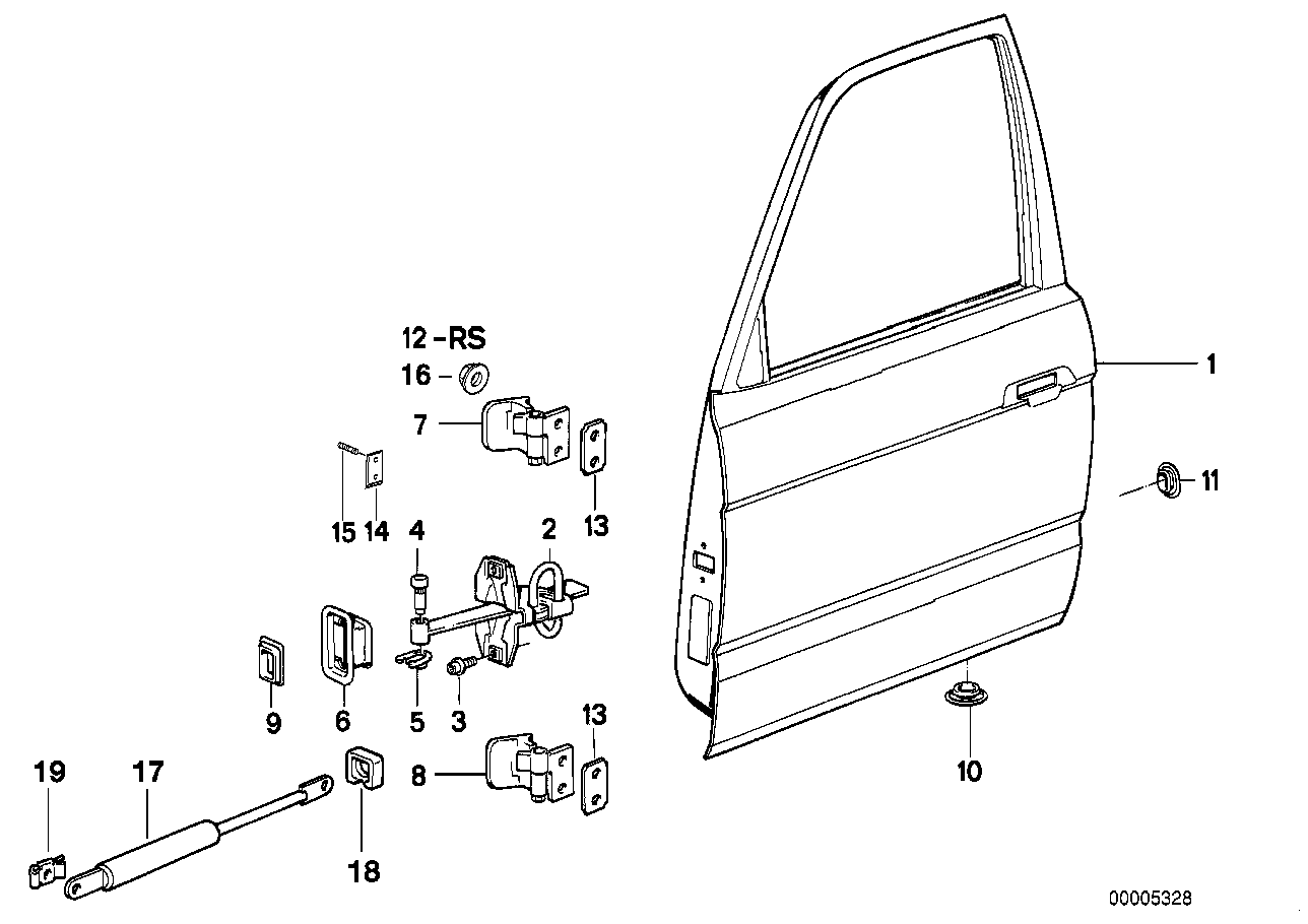 Genuine BMW 41511948809 E32 Door Front Left (Inc. 740iL, 750iL & 735iL) | ML Performance UK UK Car Parts