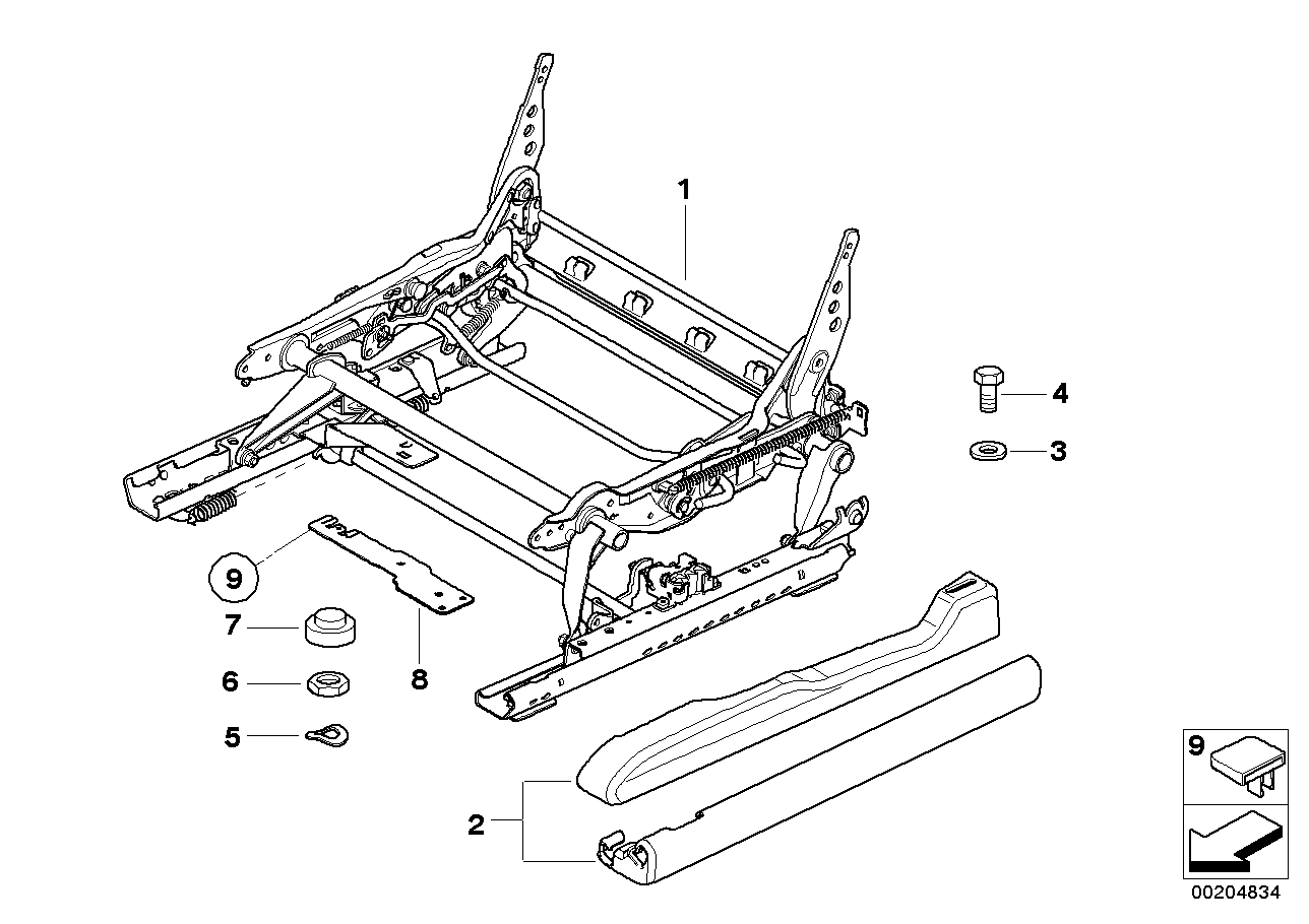 Genuine BMW 52103448268 E83 Covering Seat Rail Right GRAU (Inc. X3) | ML Performance UK UK Car Parts