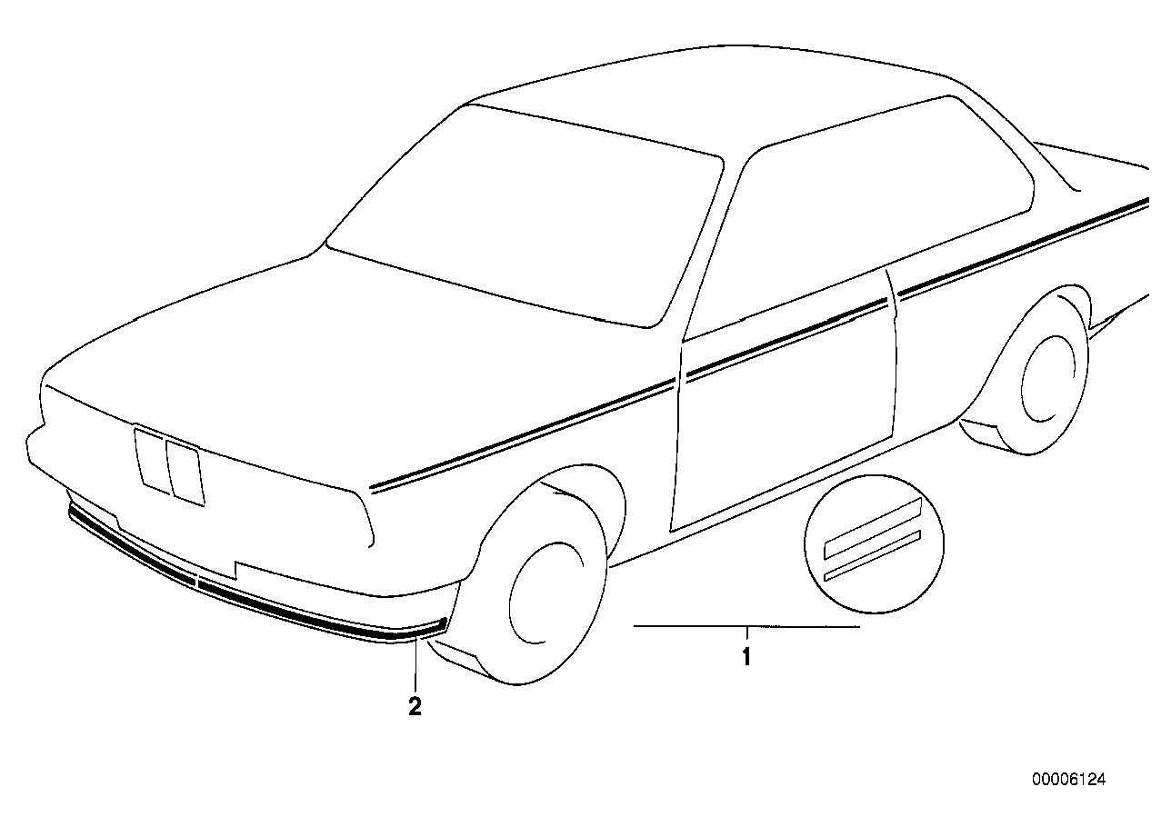 Genuine BMW 51141933378 E31 E24 E30 Ornamental Strips SCHWARZMET./SIL (Inc. 525e, 540i & 628CSi) | ML Performance UK UK Car Parts