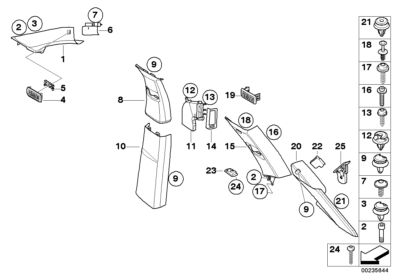 Genuine BMW 51436970428 E70 Cover, B-Column Bottom Right TABAK (Inc. X5) | ML Performance UK UK Car Parts