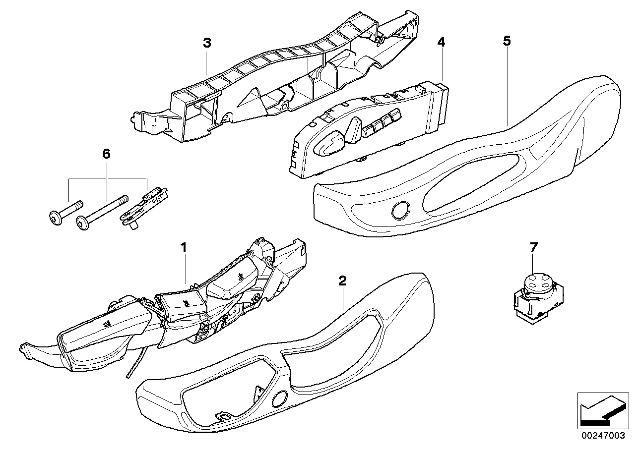 Genuine BMW 52108261324 E53 E83 Trim, Seat Outer Right SCHWARZ (Inc. X3 & X5 4.4i) | ML Performance UK UK Car Parts