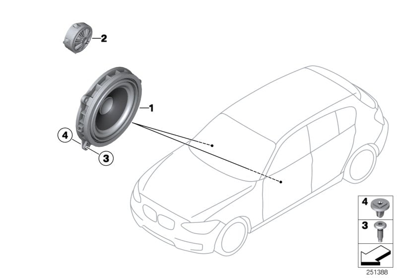 Genuine BMW 65132622469 F93 F40 G20 Top-Hifi Mid-Range Loudspeaker (Inc. 120dX, M235iX & 330e) | ML Performance UK UK Car Parts