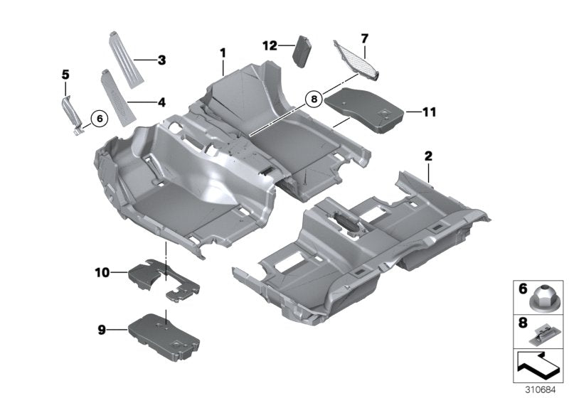 Genuine BMW 51477343069 Floor Covering Rear VENETOBEIGE (Inc. 525d, 528i & 525dX) | ML Performance UK UK Car Parts