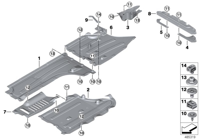 Genuine BMW 51758070480 Underbody Panelling, Center, Left (Inc. X3 M & X4 M) | ML Performance UK UK Car Parts