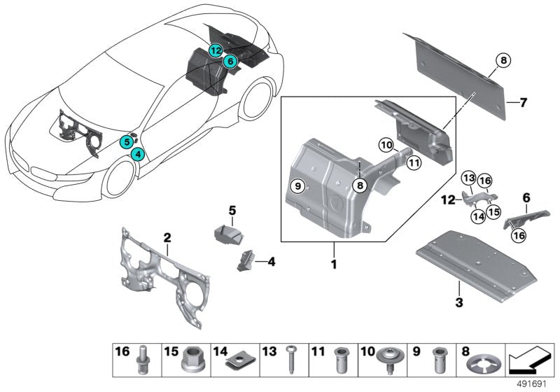 Genuine BMW 51487329649 I12 I12 Sound Insulation, Drip Rail, Left (Inc. i8) | ML Performance UK UK Car Parts