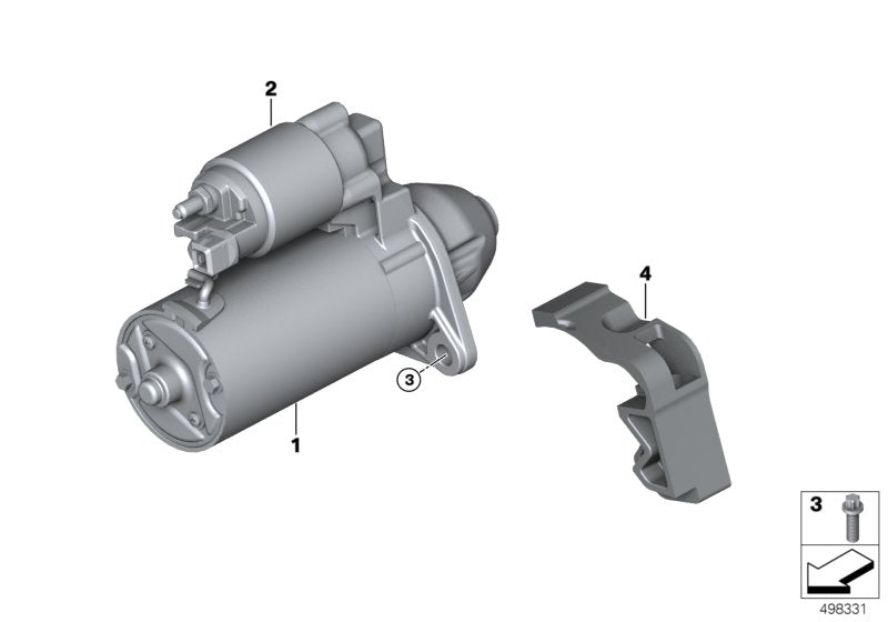 Genuine BMW 12418583673 Exch. Starter Motor (Inc. 318dX, 325d & 218d) | ML Performance UK UK Car Parts