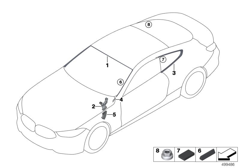 Genuine BMW 51377456083 F92 G15 Cover Panel For Side Window Glass Left GLANZSCHWARZ (Inc. 840iX, 840i & M850iX) | ML Performance UK UK Car Parts