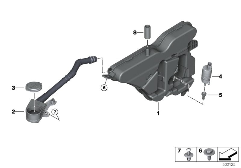 Genuine BMW 67128736998 G05 G06 G02 Wash Pump (Inc. X7 M50iX, X4 20dX & X5 50iX) | ML Performance UK UK Car Parts