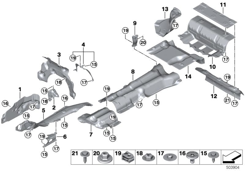Genuine BMW 51487483487 G16 Fuel Tank Heat Insulation (Inc. 840iX, 840i & M850iX) | ML Performance UK UK Car Parts