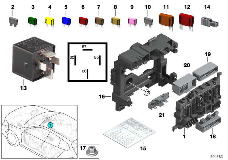 Genuine BMW 61149360501 F39 I15 I12 Power Distribution Box BASIS (Inc. X1 & Cooper S) | ML Performance UK UK Car Parts