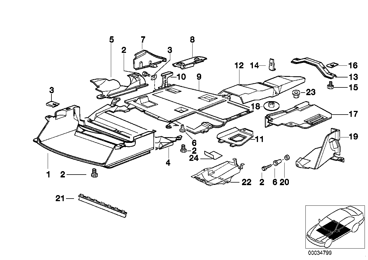 Genuine BMW 51718194500 E36 Underfloor Coating Center (Inc. 318ti, 325tds & 318tds) | ML Performance UK UK Car Parts