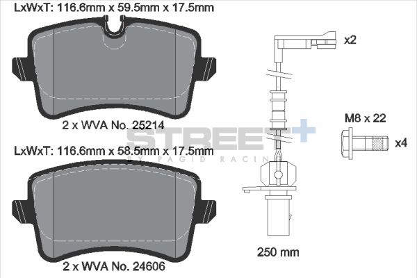 PAGID Racing T8114SP2001 STREET+ Brake Pads