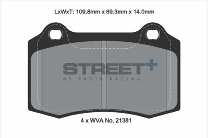 PAGID Racing T8155SP2001 STREET+ Brake Pads