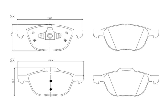 BOGAP F8210380 Brake Pad Set, Disc Brake | ML Performance Car Parts