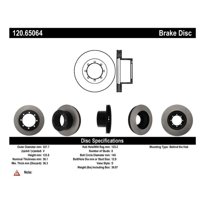 EBC 120.65064 Centric Premium Brake Rotor