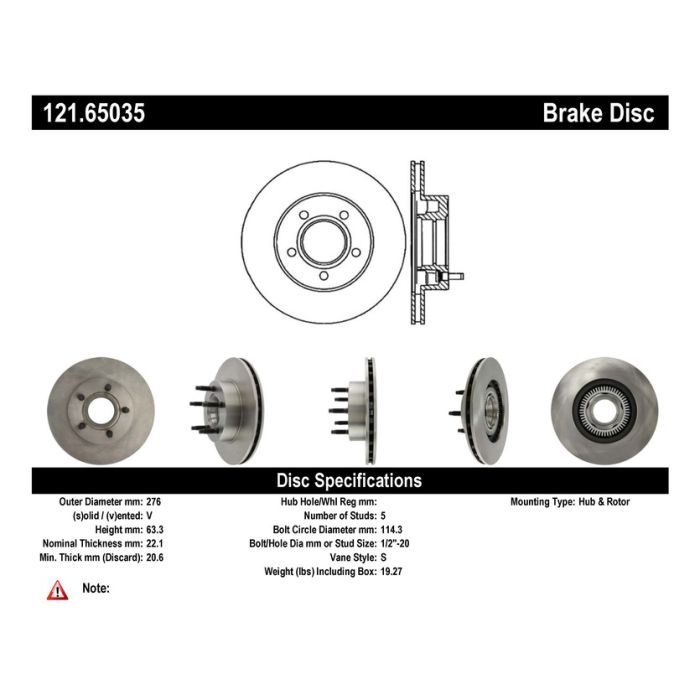 EBC 121.65035 CTek Standard Brake Rotor