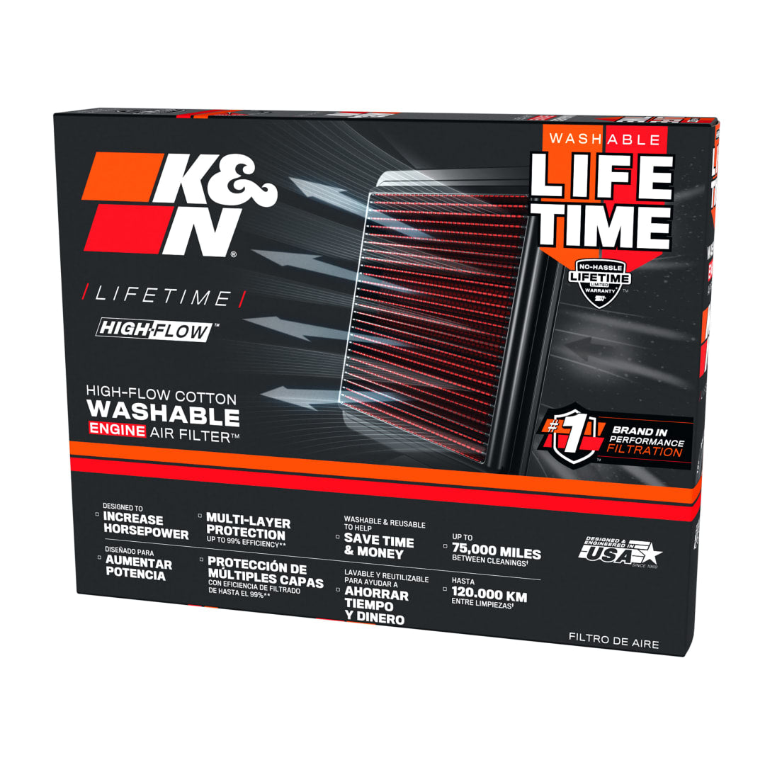 K&N HA-1222 High-Flow Original Lifetime Engine Air Filter - HONDA GROM 125