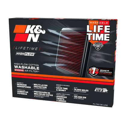 K&N 33-3179 High-Flow Original Lifetime Engine Air Filter - TOYOTA YARIS L3-1.0L F/I