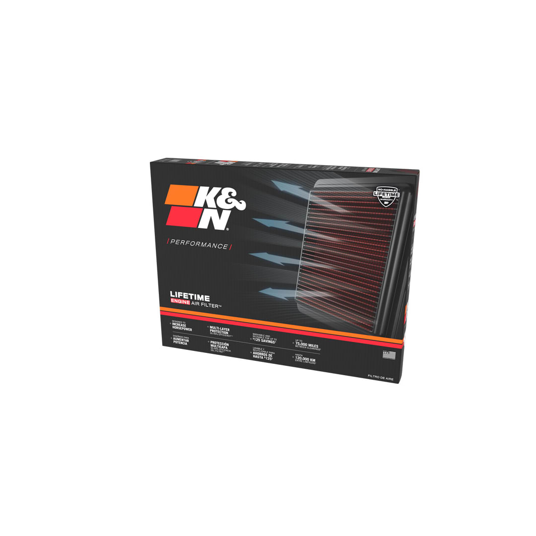 K&N 33-5138 High-Flow Original Lifetime Engine Air Filter - FORD E350 SUPER DUTY V8-7.3L F/I