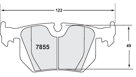 PFC 7855.01.16.44 REAR BRAKE PADS RACE 01 CMPD 16MM BMW M3 2000-06 E46
