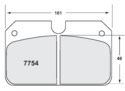 PFC 7754.13.16.44 BRAKE PADS RACE 13 CMPD 16MM 4-PISTON WILWOOD BILLET NARROW DYNALITE