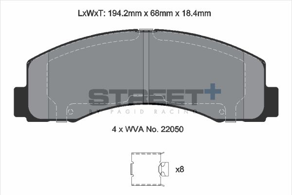 PAGID Racing T8208SP2001 STREET+ Brake Pads