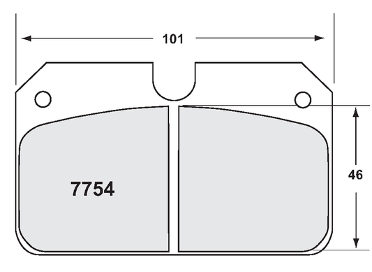 PFC 7754.97.16.44 BRAKE PADS RACE 97 CMPD 16MM 4-PISTON WILWOOD BILLET NARROW DYNALITE
