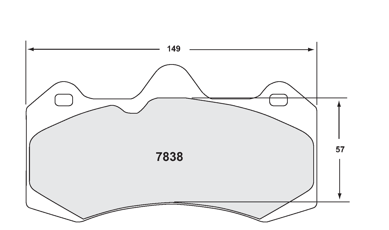 PFC 7838.08.17.44 FRONT BRAKE PADS RACE 08 CMPD 17MM MCLAREN MP4-12C/675LT/SEAT LEON CUP