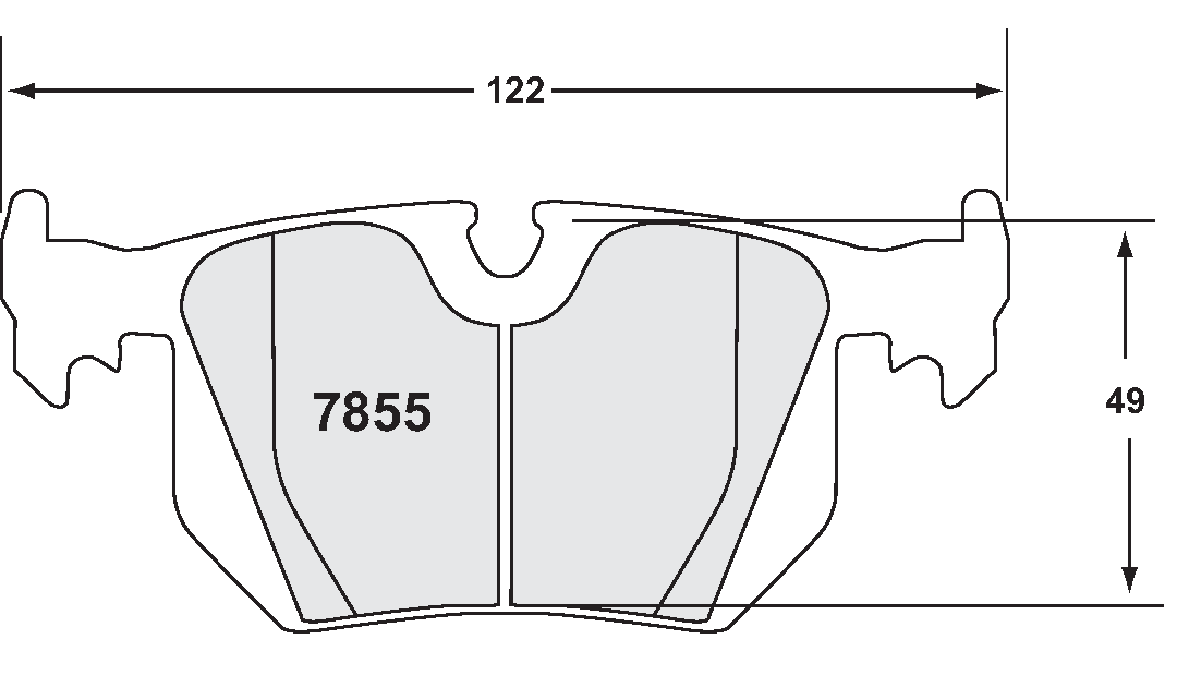 PFC 7855.11.16.44 REAR BRAKE PADS RACE 11 CMPD 16MM BMW M3 2000-06 E46