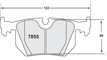 PFC 7855.11.16.44 REAR BRAKE PADS RACE 11 CMPD 16MM BMW M3 2000-06 E46