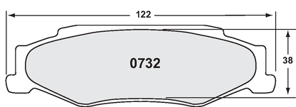 PFC 0732.11.17.44 BRAKE PADS RACE 11 CMPD 17MM REAR CHEVROLET CORVETTE C6 EXCLUDING Z06/ZR1 2005-