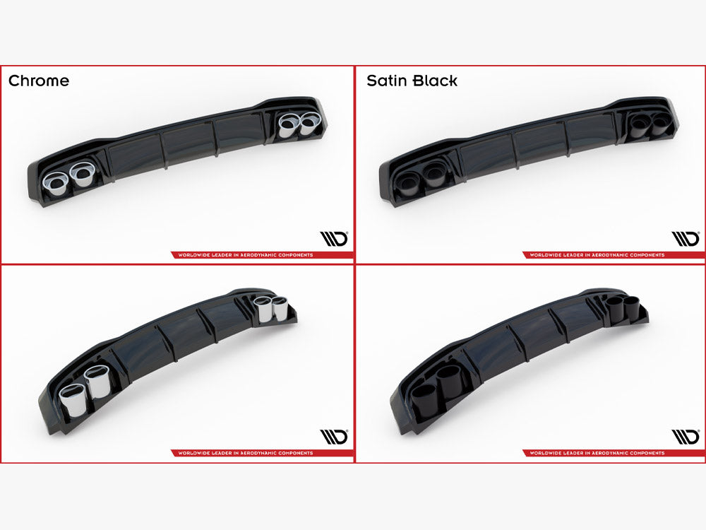 Maxton Design Audi A3 S-Line Sedan 8Y Rear Valence Diffuser + Exhaust Ends Imitation