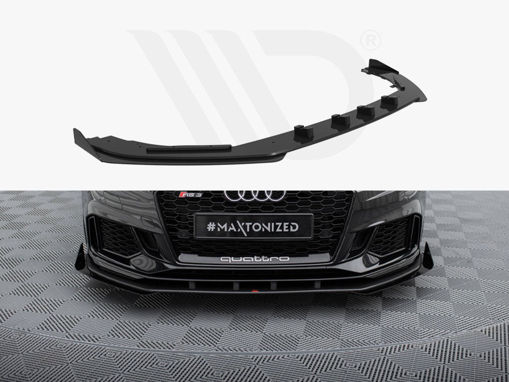 Maxton Design Street Pro Front Splitter V.1 + Flaps Audi RS3 Sedan 8V Facelift | ML Performance Car Parts