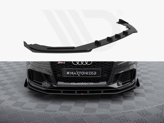 Maxton Design Street Pro Front Splitter V.1 + Flaps Audi RS3 Sedan 8V Facelift | ML Performance Car Parts