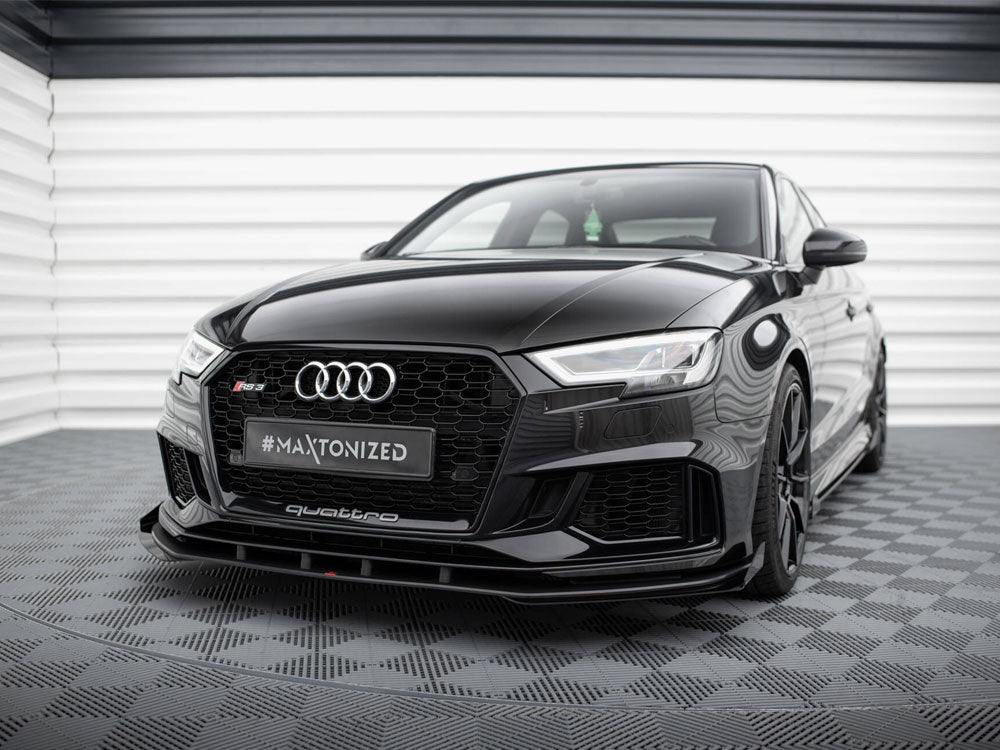 Maxton Design Street Pro Front Splitter V.1 + Flaps Audi RS3 Sedan 8V Facelift