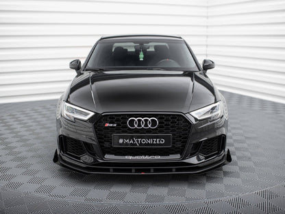 Maxton Design Street Pro Front Splitter V.1 + Flaps Audi RS3 Sedan 8V Facelift