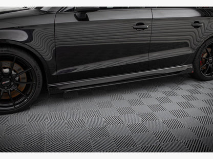 Maxton Design Street Pro Side Skirts Diffusers V.1 + Flaps Audi RS3 Sedan 8V Facelift