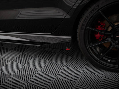 Maxton Design Street Pro Side Skirts Diffusers V.1 + Flaps Audi RS3 Sedan 8V Facelift