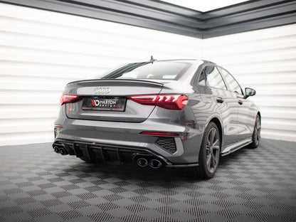 Maxton Design Audi A3 S-Line Sedan 8Y Rear Valence Diffuser + Exhaust Ends Imitation