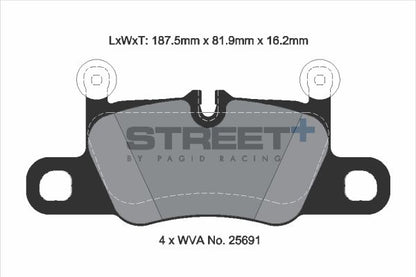 PAGID Racing T8275SP2001 STREET+ Brake Pads