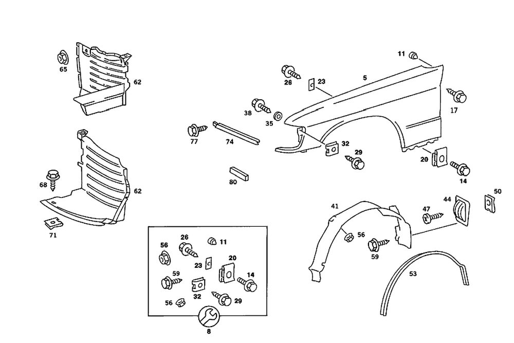 OE MERCEDES 2018811701 Fender, Front - Mercedes-Benz