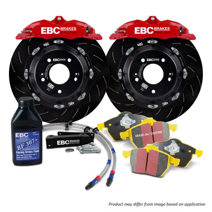 EBC BBK031RED1 Big Brake Kit Front 330x28mm Curved Slotted Apollo4 Red