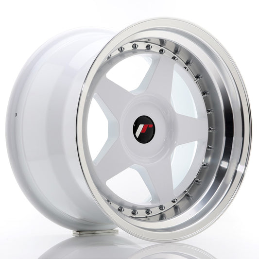 JR Wheels JR61710XX2074WL JR Wheels JR6 17x10 ET20 BLANK White w/ Machined Lip