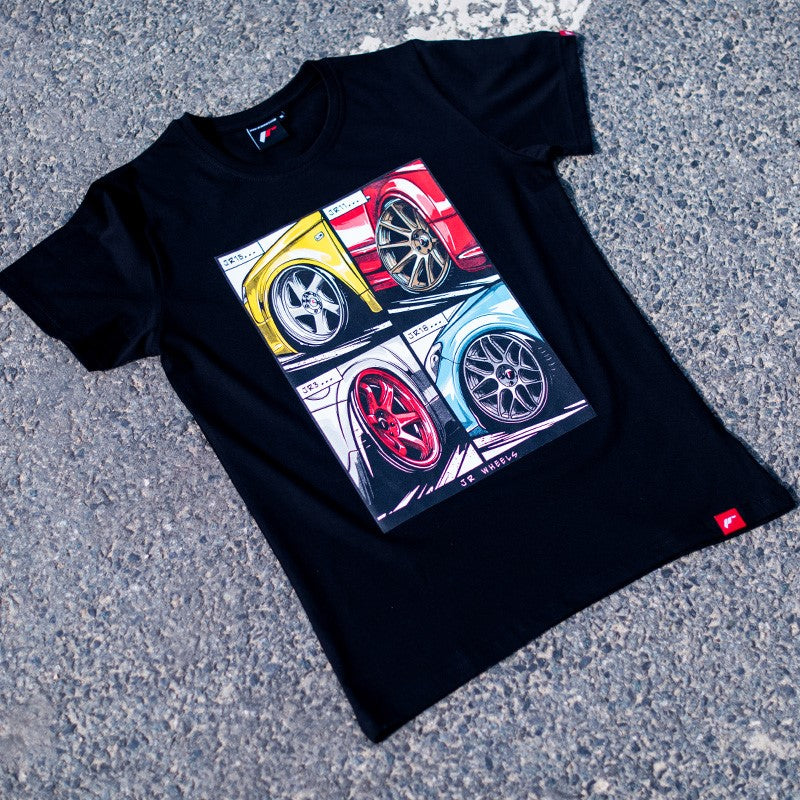 JR Wheels TSHIRT-MJRMIXBK-L JR Men's T-Shirt MIX Black Size L