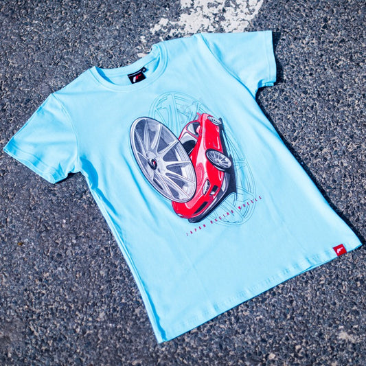 JR Wheels TSHIRT-MJR11T-XXL JR Men's T-Shirt JR-11 Car Turquoise Size XXL