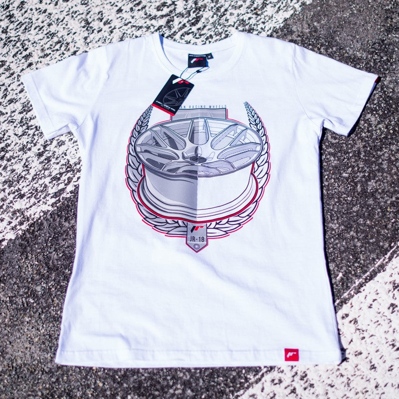 JR Wheels TSHIRT-MLJR18W-S JR Men's T-Shirt JR-18 Laurel White Size S